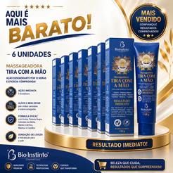Kit 6 pomadas Tira com a Mão para Massagem Bio Instinto 150gr