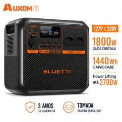 AUXOM Estação de Energia Portátil BLUETTI AC180P 1800W 1440Wh LiFePO4 127V/220V UPS para Camping