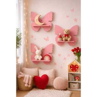 Prateleira  para quarto infantil parede bebê Prateleira Montessori livros  Prateleira decorativa MDF  Kit prateleiras