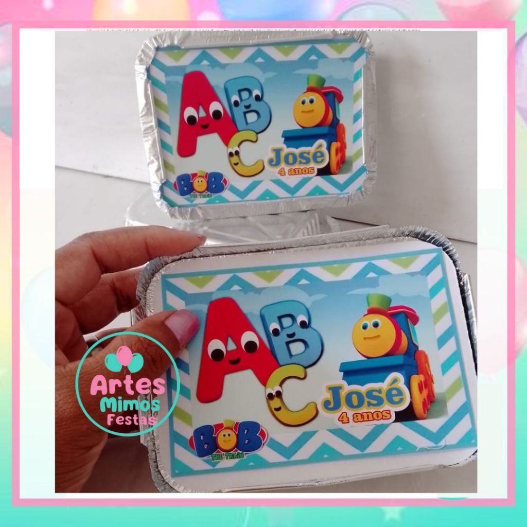 Marmita personalizada Bob Trem / personalizados / kit marmita / lembrancinhas de aniversário / marmitinha
