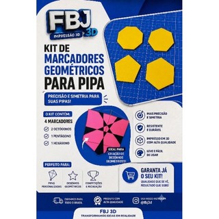 Kit com 4 Marcadores Geométricos para Pipa
