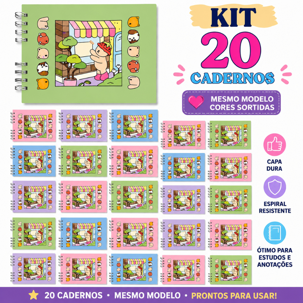 Kit Livro de Colorir Capa Dura 50 Paginas 3/5/10 Infantil Desenhos Fofos Para Todas as Idades Lembrancinha