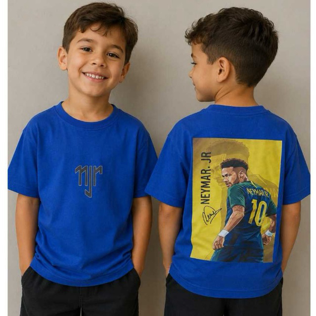Camiseta Infantil Neymar Jr NJR - Estampa Exclusiva Costas - Camisa Menino Futebol  Ídolo Menino Ney