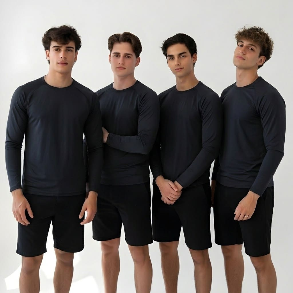 Kit 4 Camisetas Masculinas Manga Longa Dry Fit para Academia, Esportes e Lazer