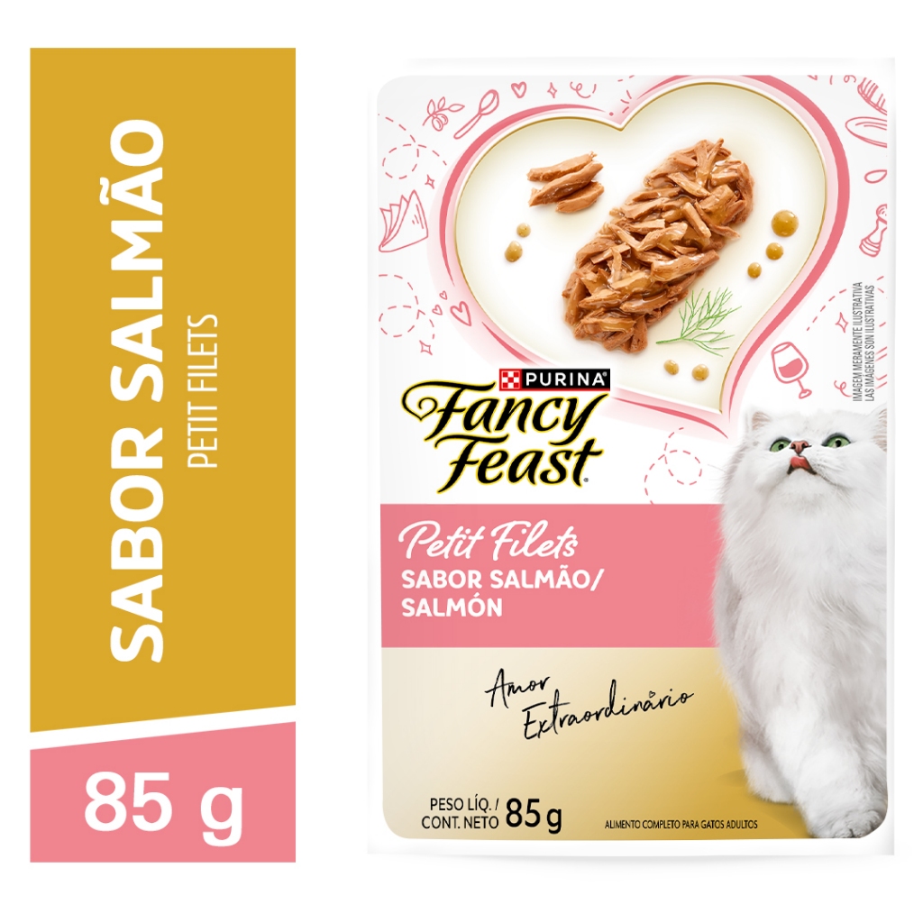 Ração Úmida Fancy Feast Petit Filet Gatos Adultos Salmão 85g