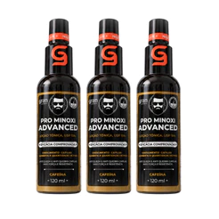 Kit 3 Tônico Pro Minoxi Advanced 120ml Barba Cabelo Sobrancelha Crescimento e Antiqueda Capilar