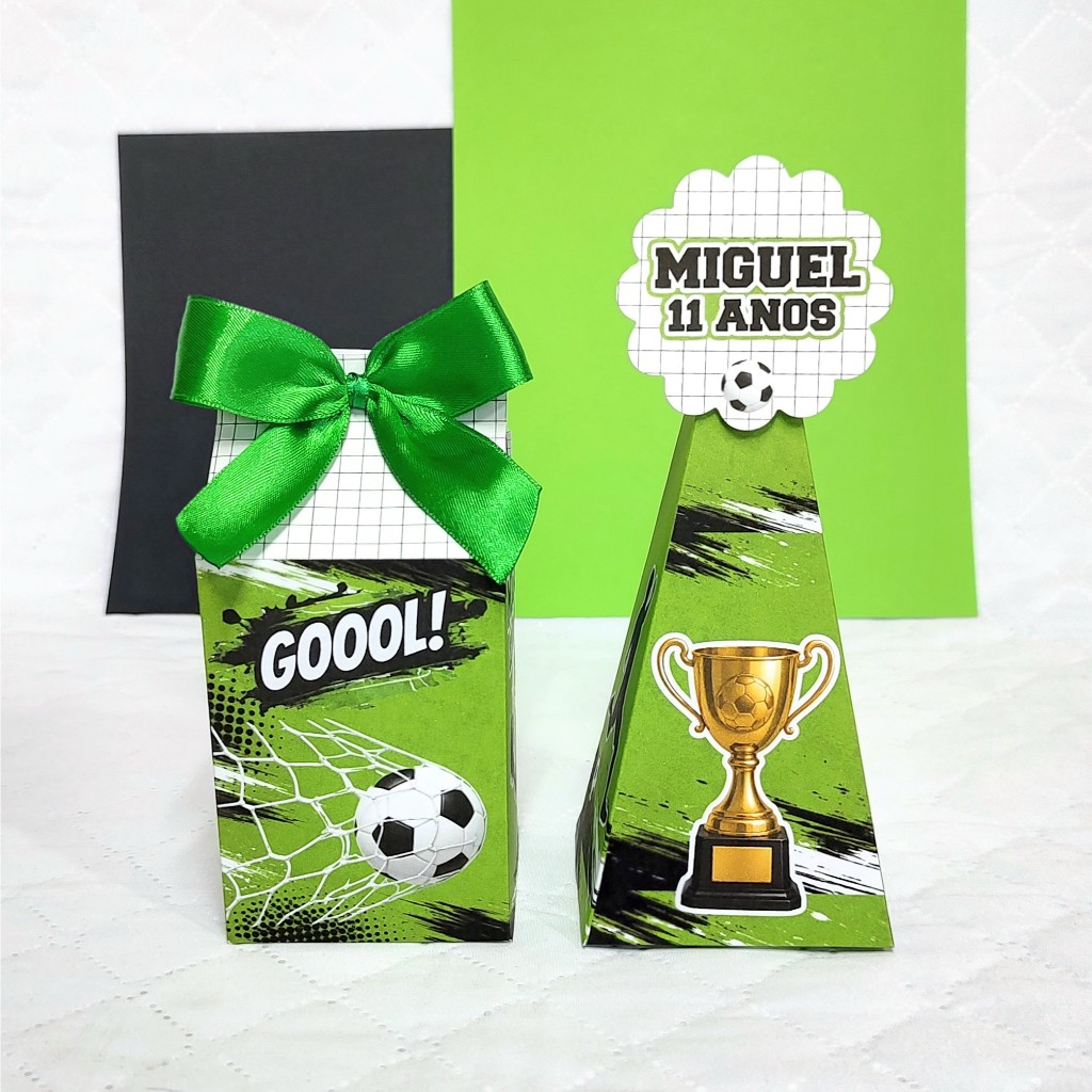Kit festa caixinhas personalizadas (PEGUE E MONTE) no tema FUTEBOL / Lembrancinhas de festa infantil