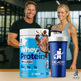Suplemento Fitness Whey Protein com Creatina e Glutamina, 720g, J I Health, Fórmula Completa