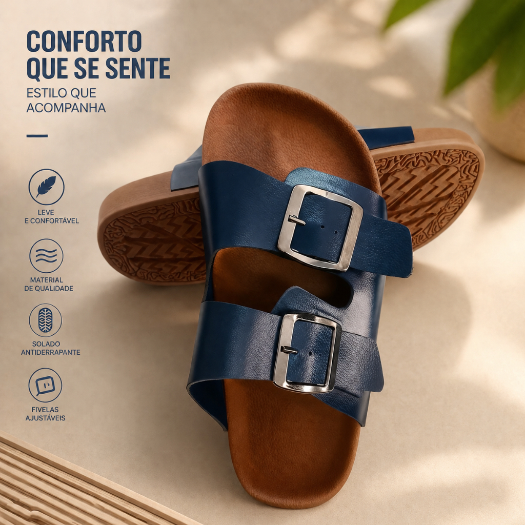 Sandália Chinelo Confort Com Tiras Ajustavel Modelo Birken Unissex
