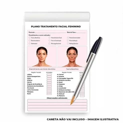 100 FOLHAS FICHA DE ANAMNESE BOTOX TRATAMENTO EM BLOQUINHO