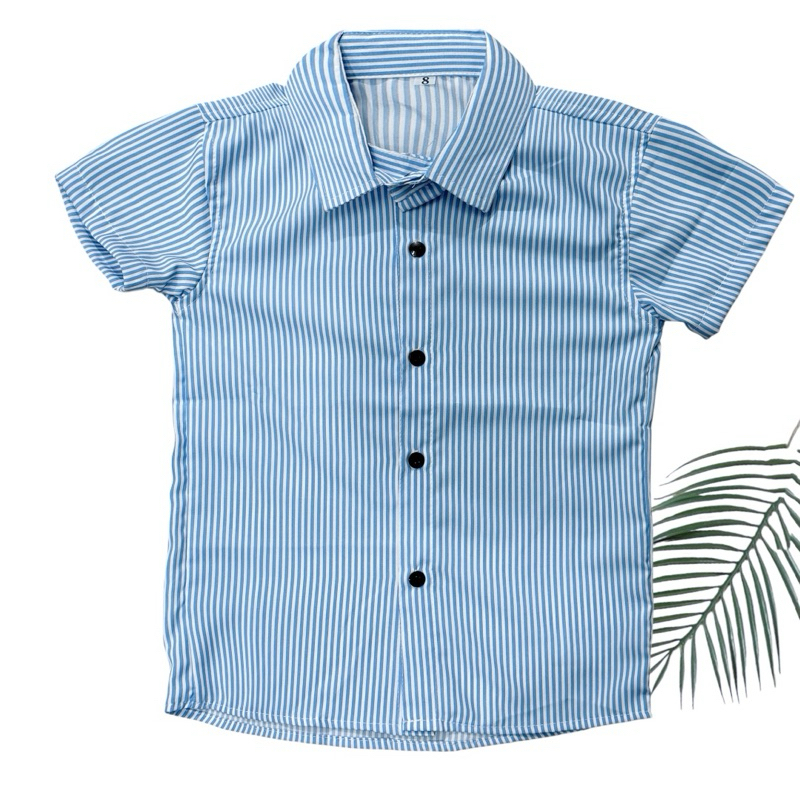 Camisa social Infantil Menino Listrada Azul Linha Premium