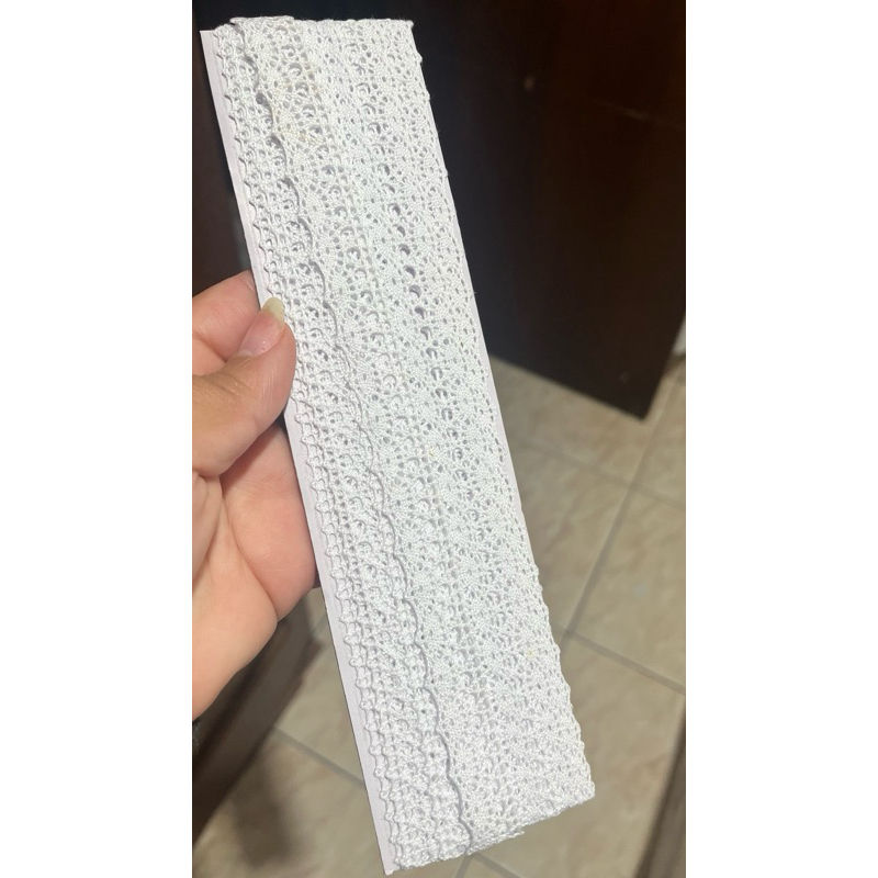 Renda de Algodão Branca Punto RA004 Artesanato e Costura - 1 Metro