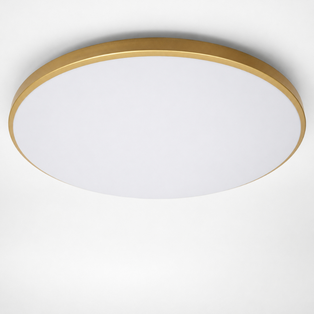 Plafon Led Moderno sobrepor 45w Redondo 3000k (Quente) 4000k (Neutra) 6500k (Frio) 46cm Tipo Orbital - Dourado
