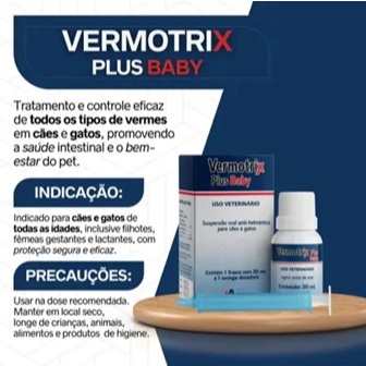 Vermífugo Vermotrix Plus Baby 20ml - Eficaz e Prático para Filhotes — imagem 2 de 2