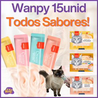 Wanpy Truly Petiscos Creamy Para Gatos Todos Sabores Sortidos 15 Unidades