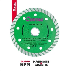 Disco Diamantado Turbo Cortag 110mm ECO Para Concreto Cerâmica Serra Mármore Corte Seco