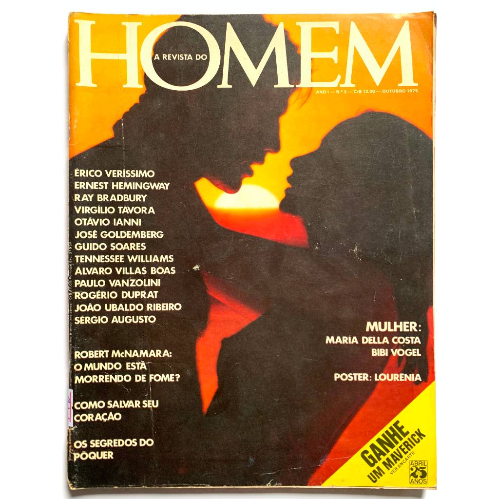 A Revista do Homem - N°3 Outubro 1975 - Maria Della Costa, Babi Vogel (com Poster)