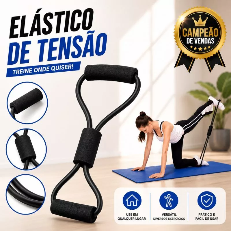 Elástico de Tensão para Exercícios Formato 8 Treino Funcional Fisioterapia Ombro Braço Glúteo — imagem 1