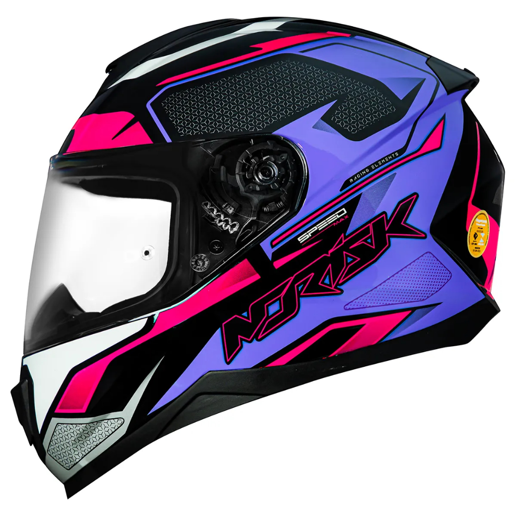 Norisk Capacete Razor Speedmax Preto Rosa Brilho Design Moderno Original
