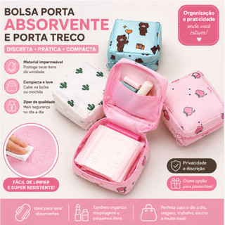 Bolsa Nécessaire Guarda Absorvente Treco Objeto Guarda Volume Viagem Menina adolescente e…