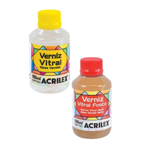 VERNIZ VITRAL 37/100ml BRILHANTE E FOSCO - ACRILEX