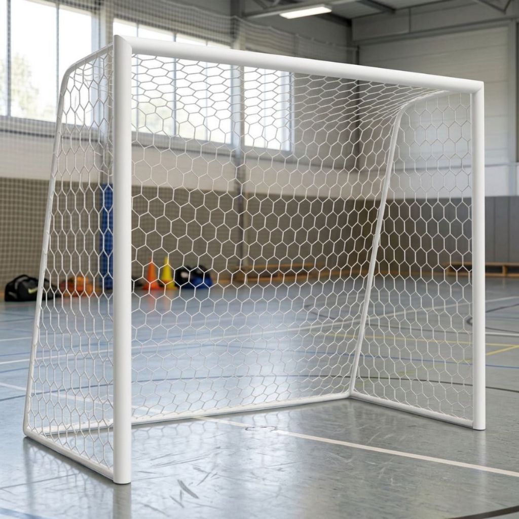 Par de Rede de Futebol Salão Futsal Colmeia Fio 6mm Seda Véu de Noiva Sports Mania