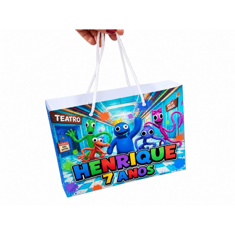 Sacolinha Personalizada para Aniversário TODOS OS TEMAS – Lembrancinha Festa Infantil com NOME E IDADE(PEGUE E MONTE)