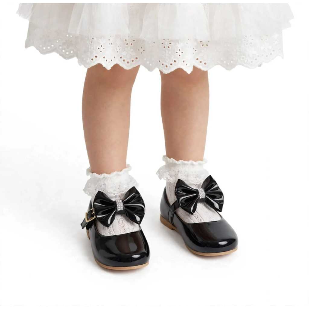 Sapatilha feminina verniz infantil de menina laço Festa Conforto Elegante Daminha Casual do 16 ao 27