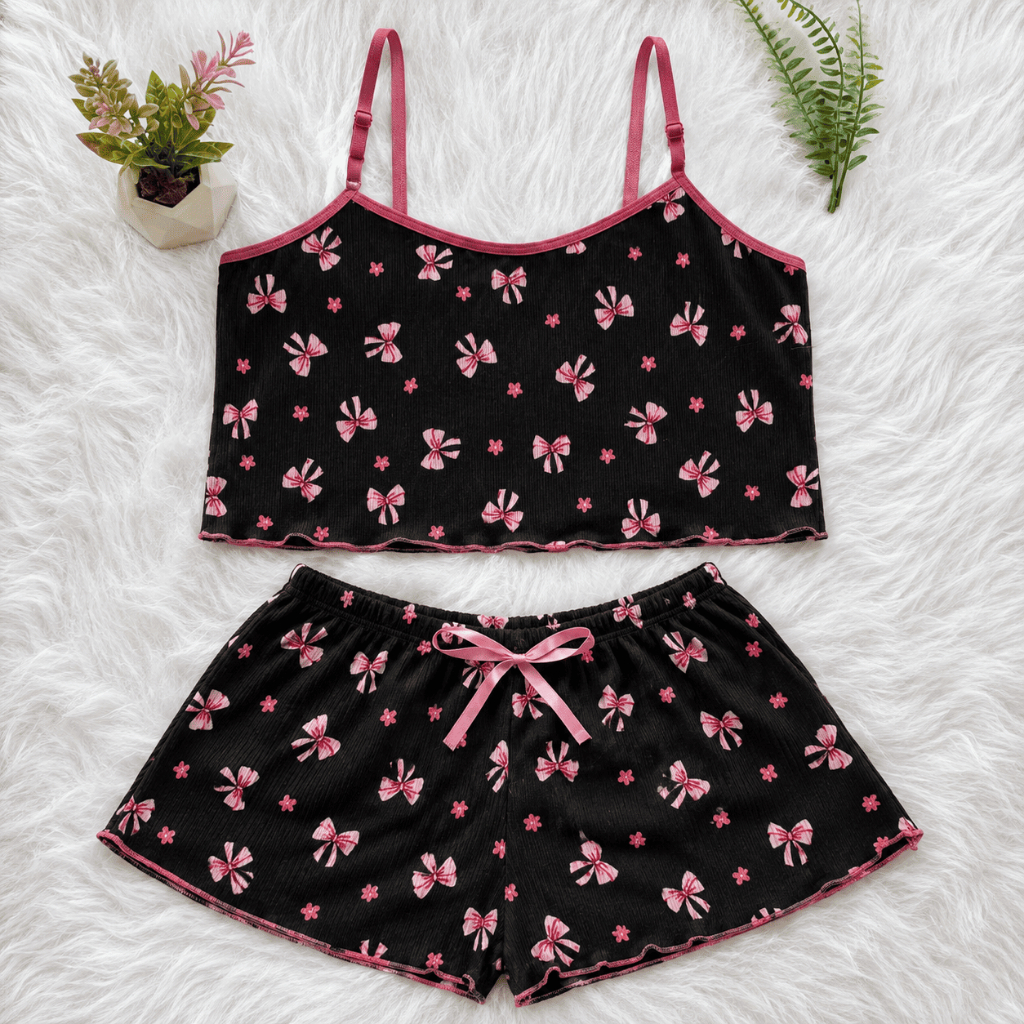 Baby Doll Cropped Feminino Canelado | Pijama Curto Confortável | Moda Noite Estilosa