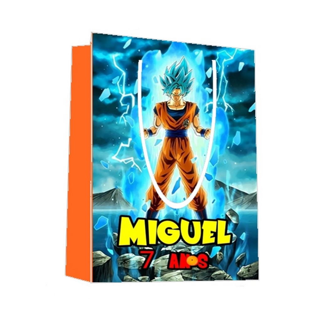 Sacolinha Dragon Ball Personalizada para Aniversário/ Lembrancinha Festa Infantil / Qualquer nome e idade