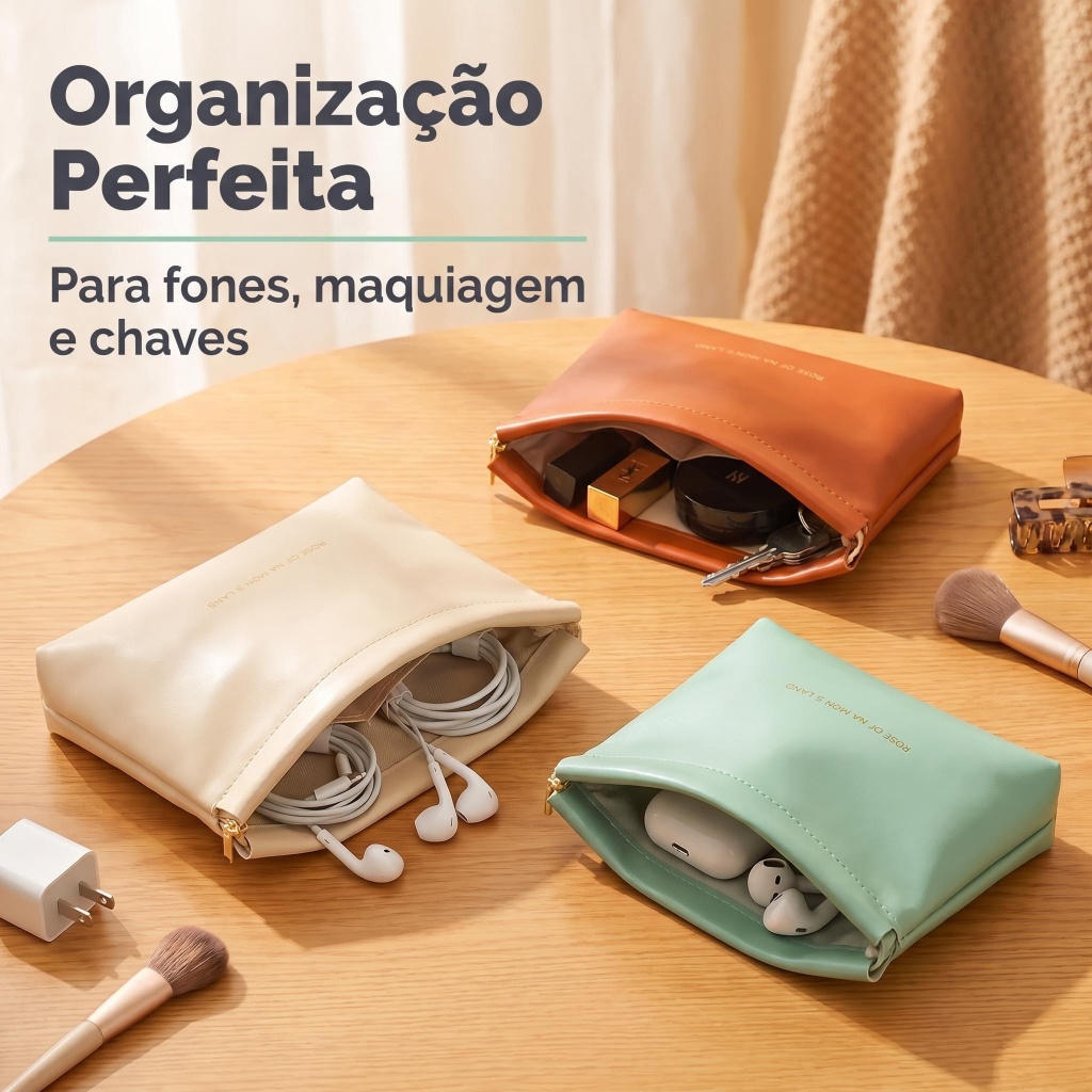 Porta Moedas Mini PU para Bolsa Viagem
