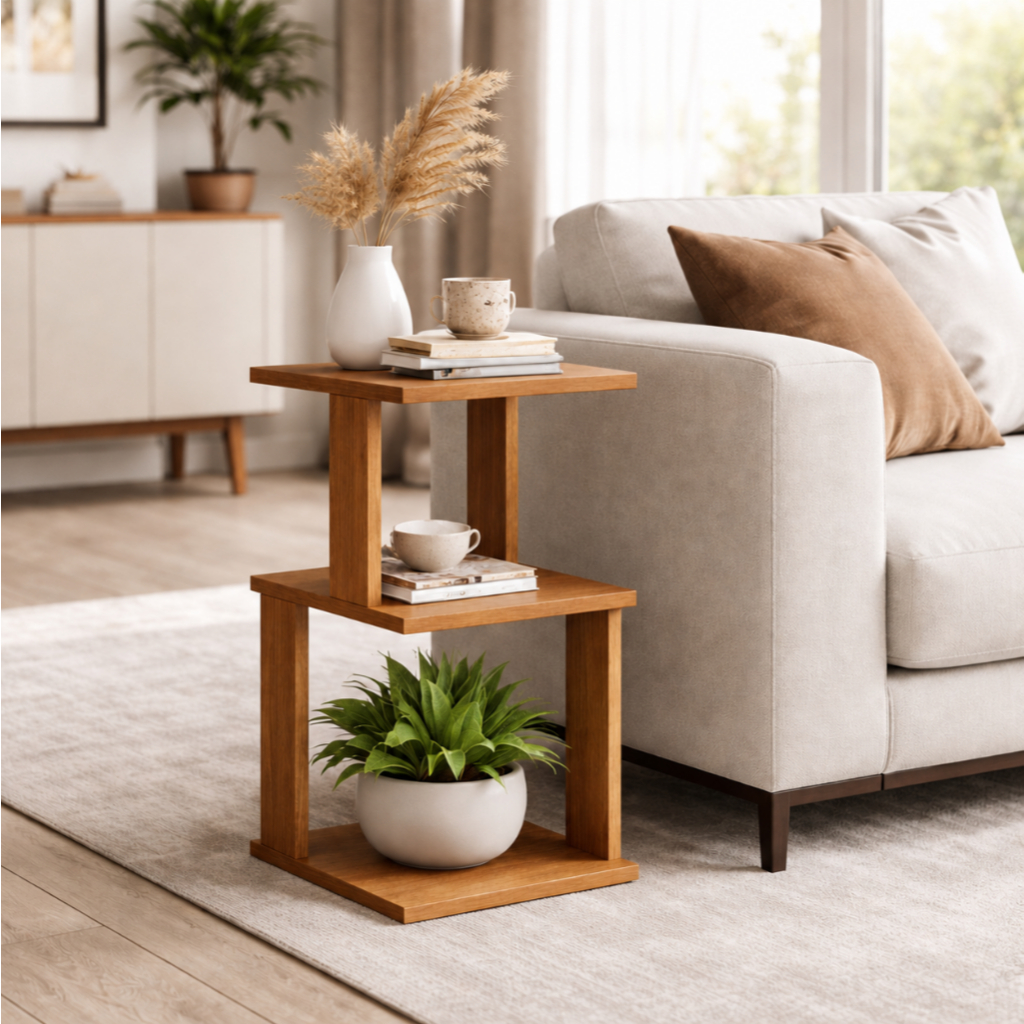 Mesa Lateral  Canto De Sofá Mesinha Apoio Aparador Sala Cabeceira Quarto Moderno Luxo