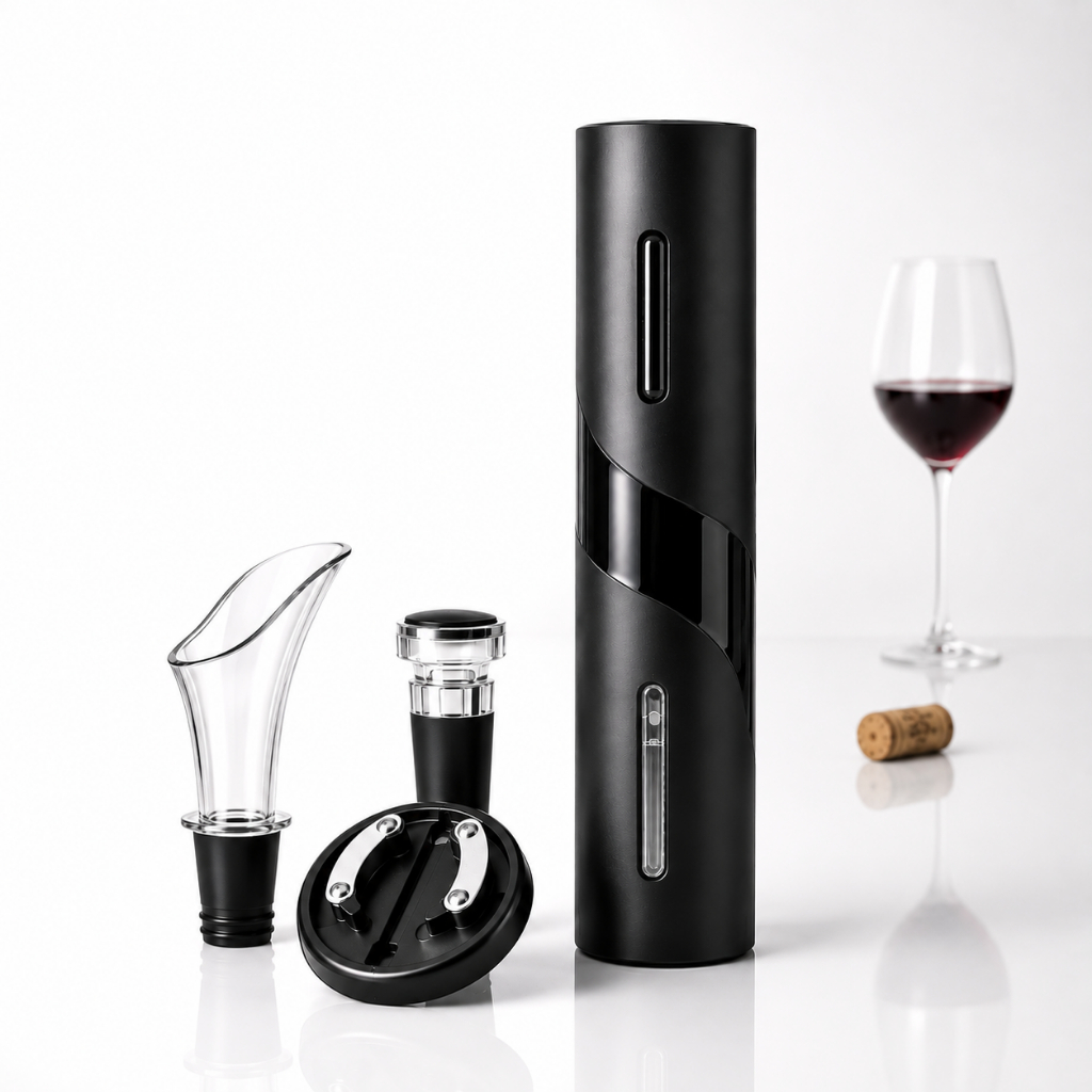 Abridor de Vinho Elétrico Automático Kit Saca Rolha Profissional para Garrafas Presente Casa Cozinha