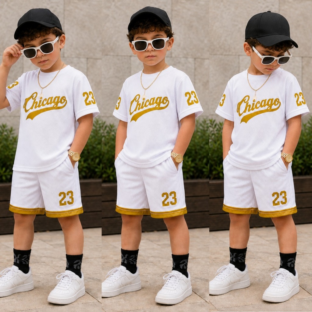 Roupa Infantil Masculina - Conjunto 2 Peças Bermuda + Camisa Fresquinha de Verão - 2 ao 12 Anos