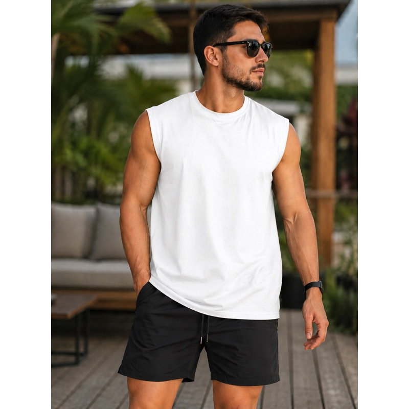 Camiseta Cavada Masculina Machão 100% Algodão Básica Lisa Confortável Casual Academia Fitness
