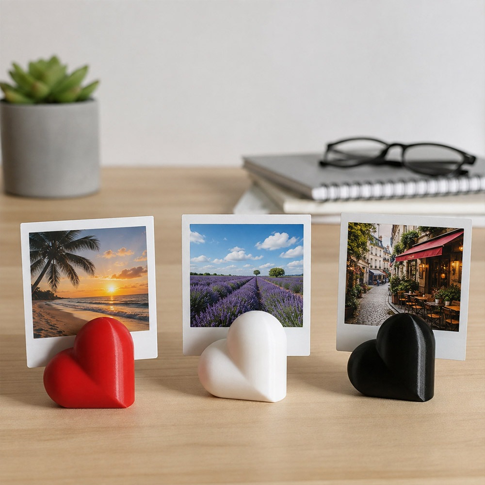 Kit 10un Base Coração Porta Retrato para Foto Polaroid