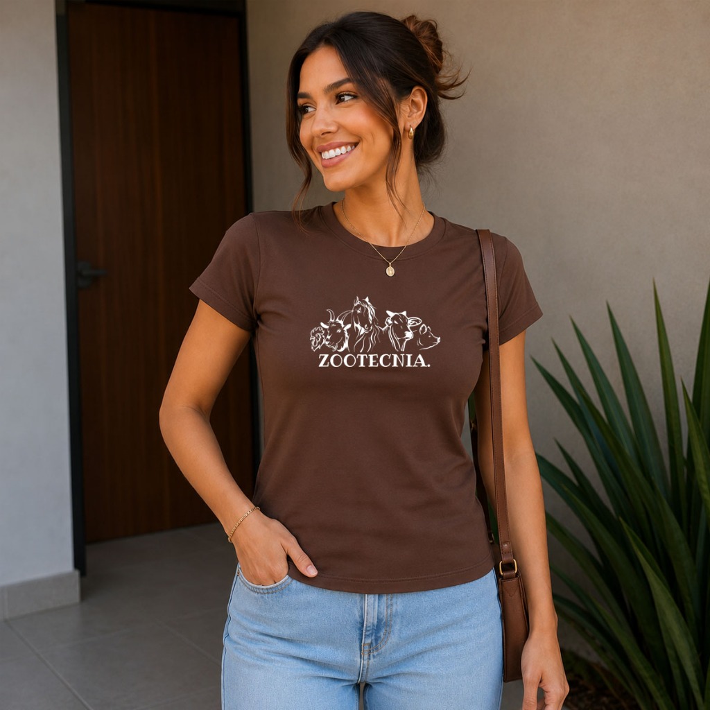 Blusinha T Shirt Baby Look Feminina Zootecnia Profissão Faculdade Animais Camiseta 100% Algodão Várias Cores