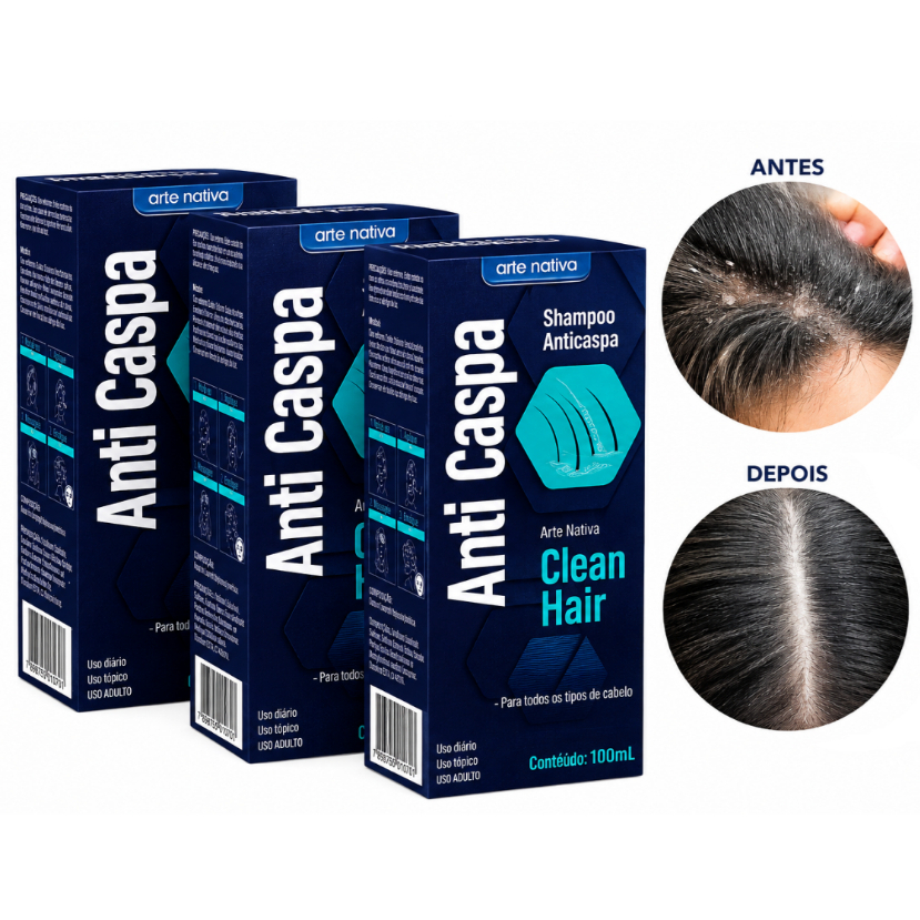 Shampoo Anticaspa Clean Hair 100ml - Arte Nativa