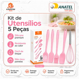 H'MASTON Kit Utensílios De Cozinha De Silicone Kit Colher De Silicone Kit Cozinha Utensílios Kit Colheres Silicone DJ07