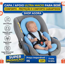 Apoio para Bebê Conforto com Enchimento Anti Alérgico Super Macio em Tecido Estampado 100% Algodão