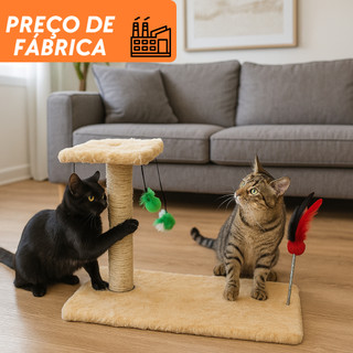 Arranhador Interativo para Gatos com  Bolinhas em Sisal Reforçado Pet