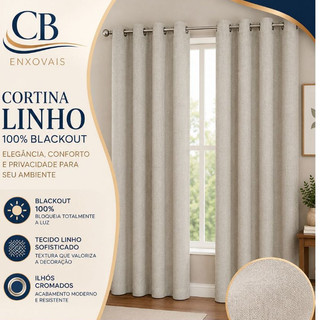 Cortina Tecido Linho 100% Blackout Blecaute Janela Sala Quarto