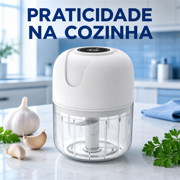 Mini Processador De Alimentos Elétrico USB Triturador De Alho Legumes Portátil Recarregável 250ml Sem Fio