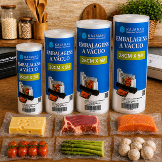 Rolo Com Ranhura Embalagem A Vacuo Gofrada Para Seladora Domestica Conservar Alimentos Freezer Geladeira Sous Vide