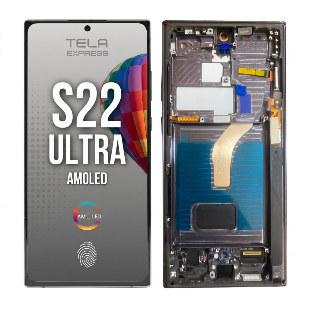 Tela Touch Display Compatível Galaxy S22 Ultra 5g S908 Amoled Biometria Aro