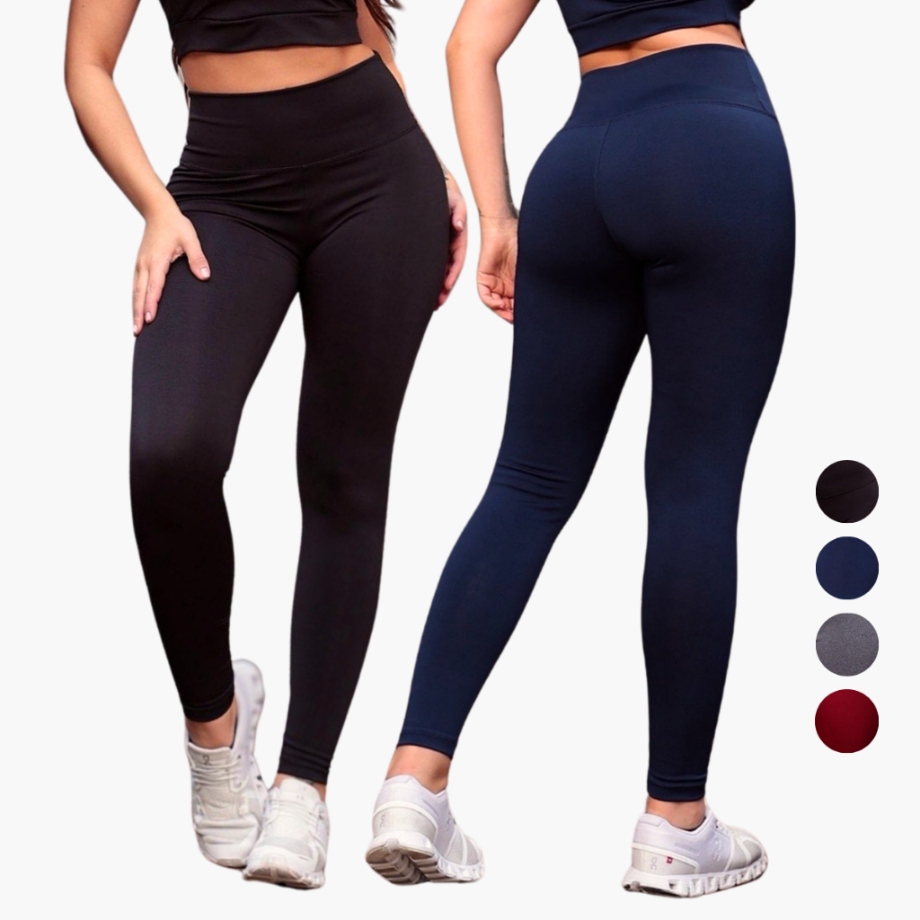 Kit 2 Legging Feminina Suplex Cintura Alta Modeladora Fitness
