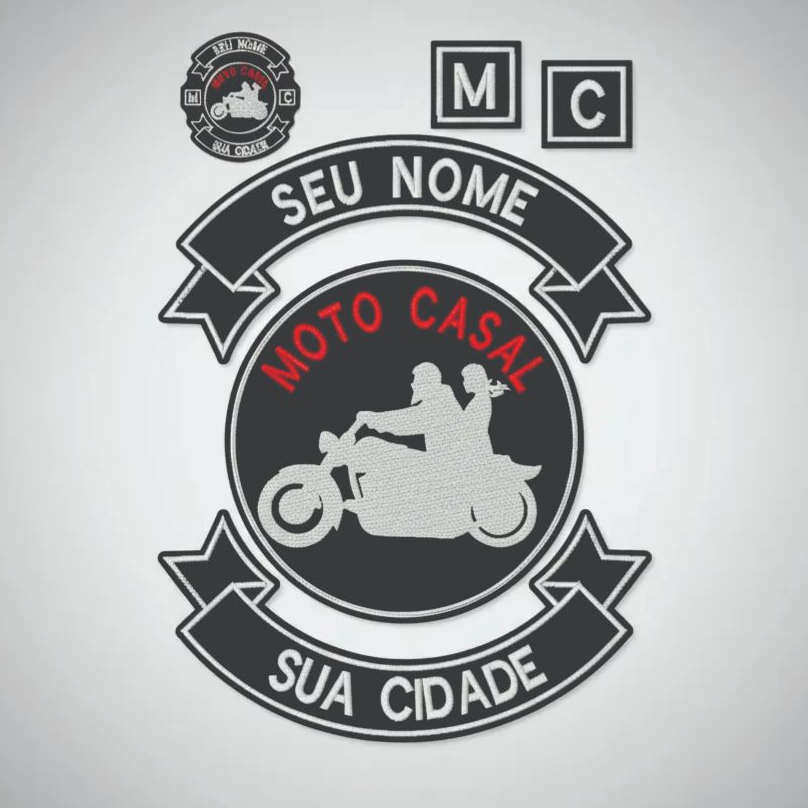 Kit Patch Bordado Para Motocasais Personalizado - Bordado Patch Motoclube Motocasais Motociclistas