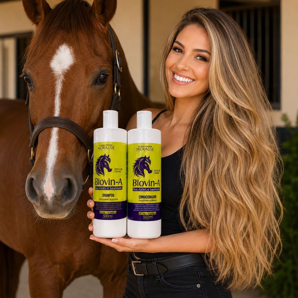 Kit Biovin-A Crescimento Capilar Shampoo e Condicionador 500ml Hidralise Cosméticos