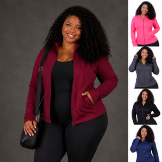 Casaquinho Jaquetinha PLUS SIZE feminina. Fitness, dry fit, esportiva, Academia, treino. Bolso e Capuz