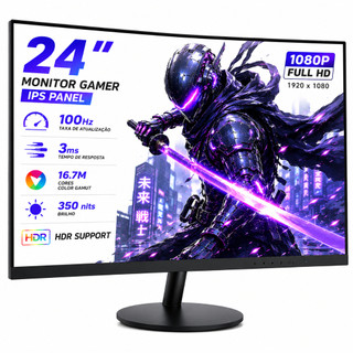 (Novo) Monitor plano 24" IPS Full HD 100Hz 3ms Adaptive Sync | Som Integrado, HDMI/DP Ultrafino e Leve